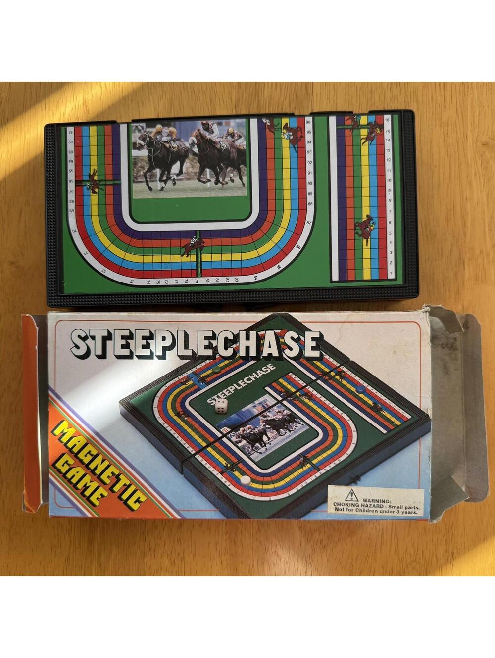 Steeplechase Pocket Travel Game with Box Wear Rare Vintage Magnetic